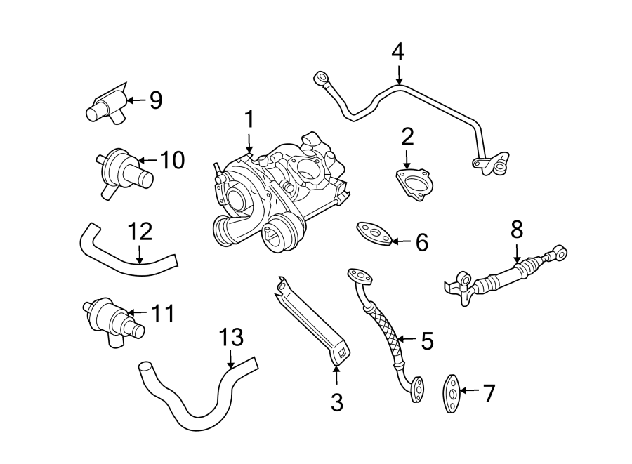 Volkswagen Beetle Engine Coolant Hose. Turbocharger Coolant Line. Water