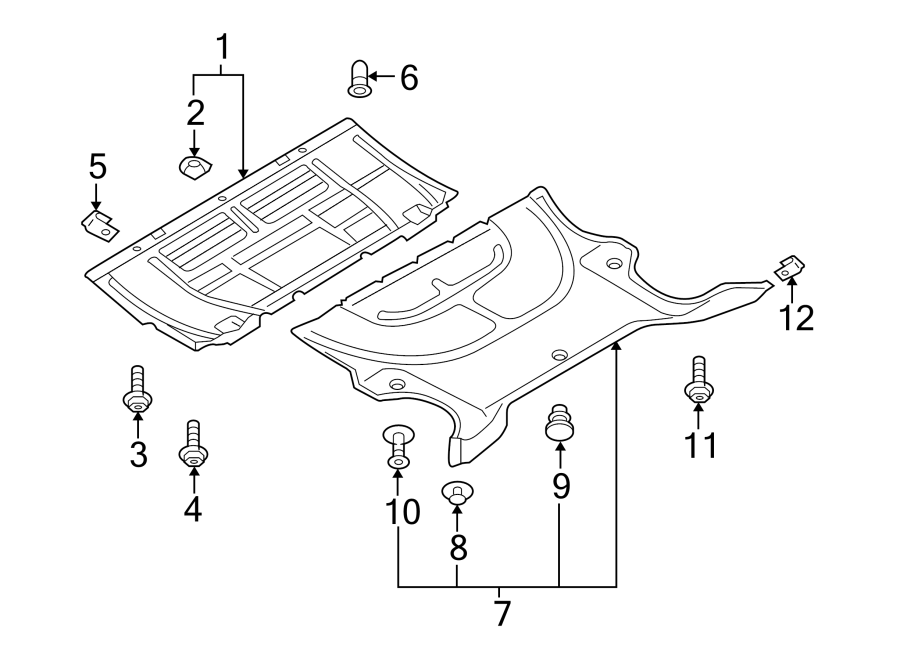 Volkswagen Phaeton Radiator Support Splash Shield (front, Lower 