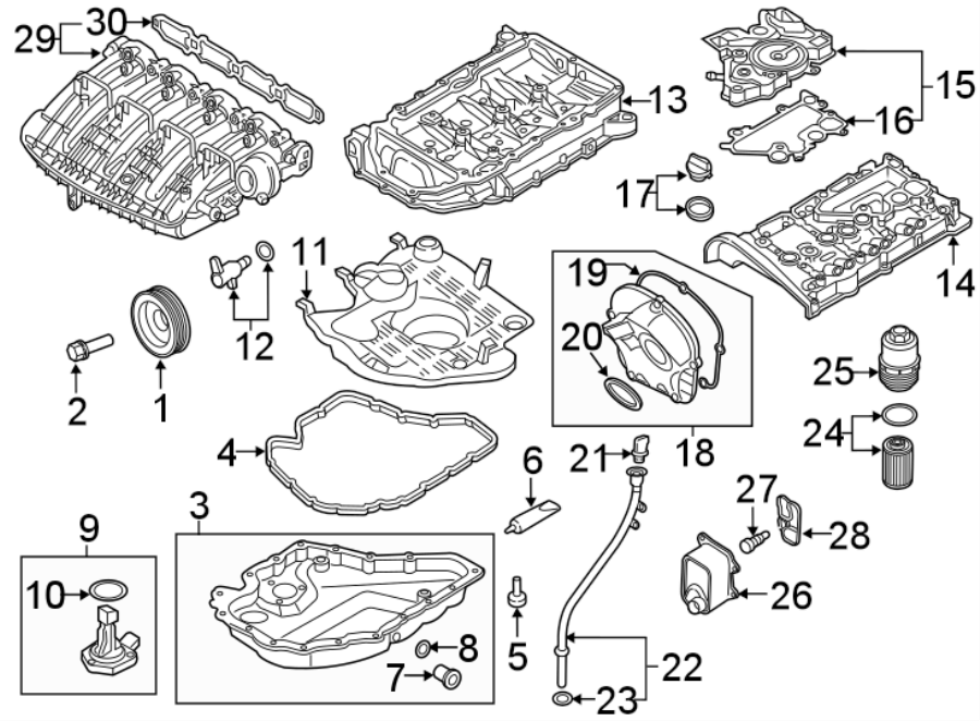 Volkswagen Tiguan Engine Crankcase Vent Valve. Engine Oil Pan Baffle