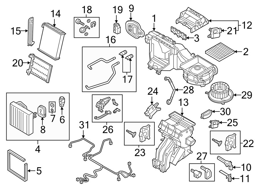 5QM971566 - Volkswagen Hvac system wiring harness. Auto climate control