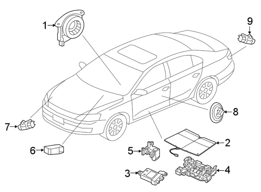 Volkswagen Jetta Hybrid Air Bag Seat Sensor Mat. Control. STRIP